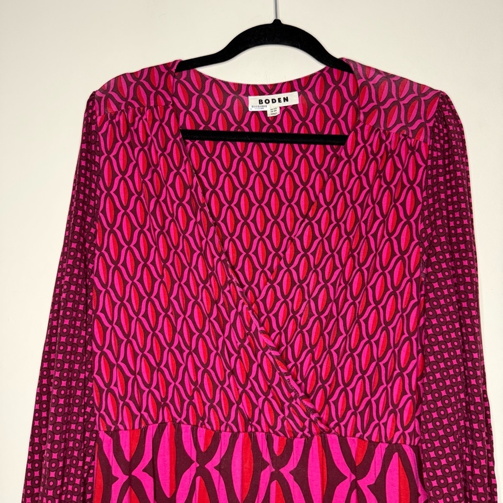 BODEN Jersey Maxi Wrap Dress in Geo Valley - Picture 5 of 11